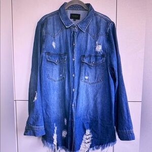 KUT Denim Distressed Shirt